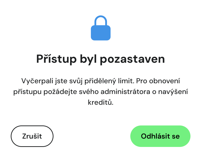 Přístup byl pozastaven